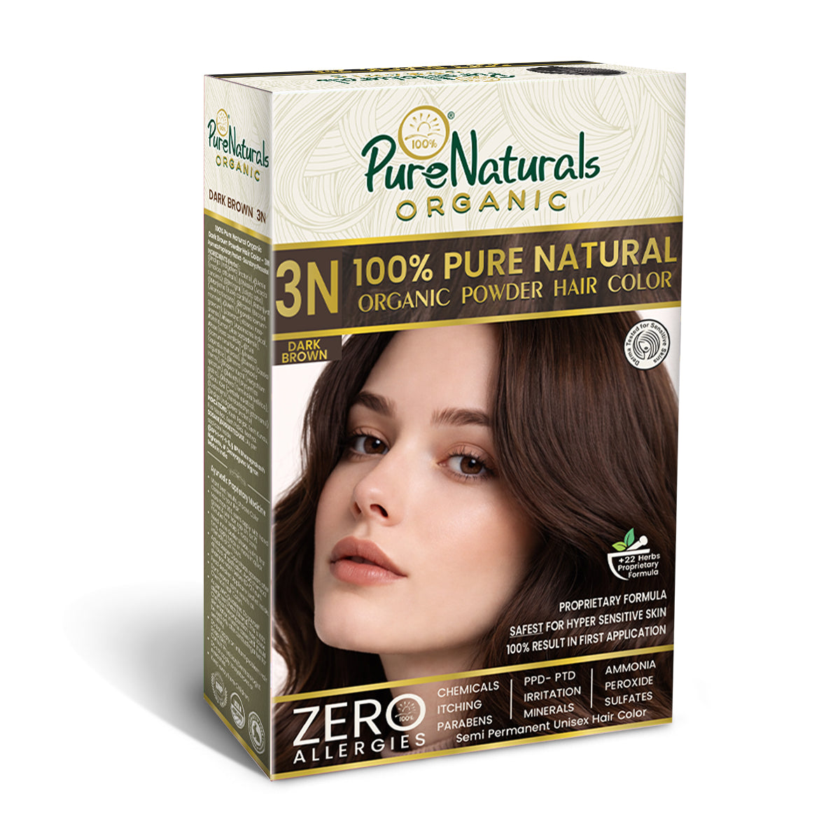 100% Organic Pure Natural Powder Hair Colour- 60 Gm- 3N Dark Brown
