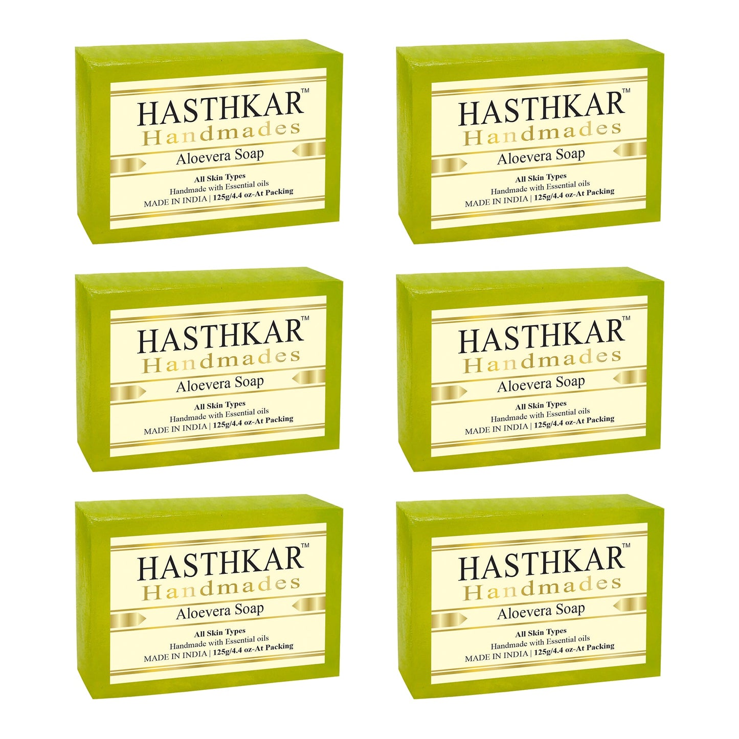 Hasthkar Handmade Glycerine Aloevera Soap - 125gm - BuyPureNaturals