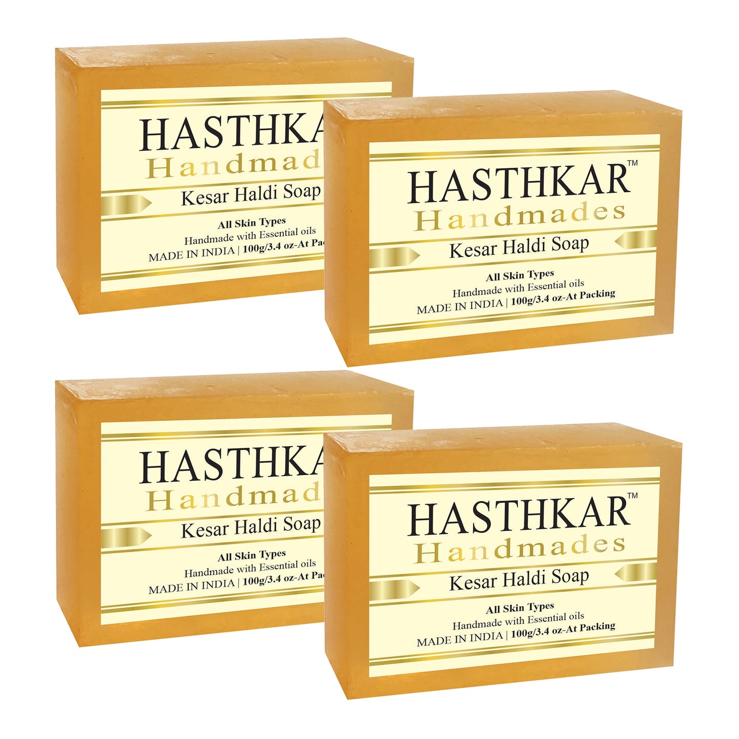 Hasthkar Handmade Glycerine Kesar Haldi Soap- 100gm - BuyPureNaturals