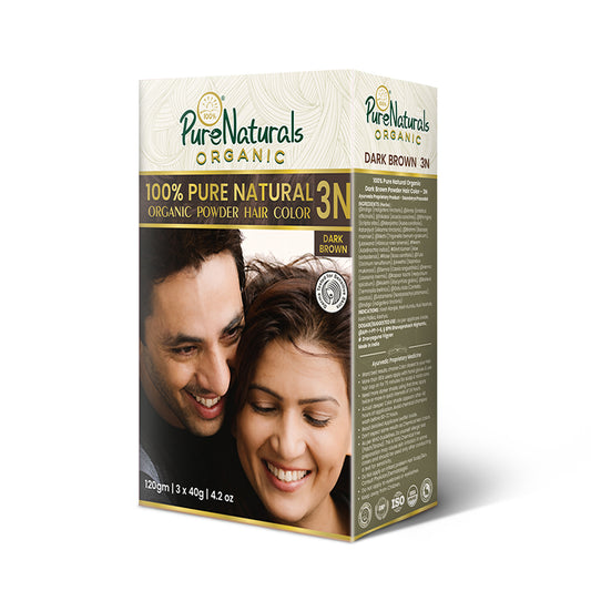 100% Organic Pure Natural Powder Hair Colour- 120 Gm- 3N Dark Brown