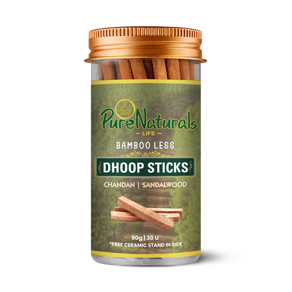 Bamboo Less Incense Sandalwood Dhoop Sticks- 30 Sticks Pack