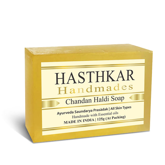 Hasthkar Handmade Glycerine Chandan Haldi Soap- 125gm