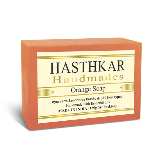 Hasthkar Handmade Glycerine Orange Soap- 125gm