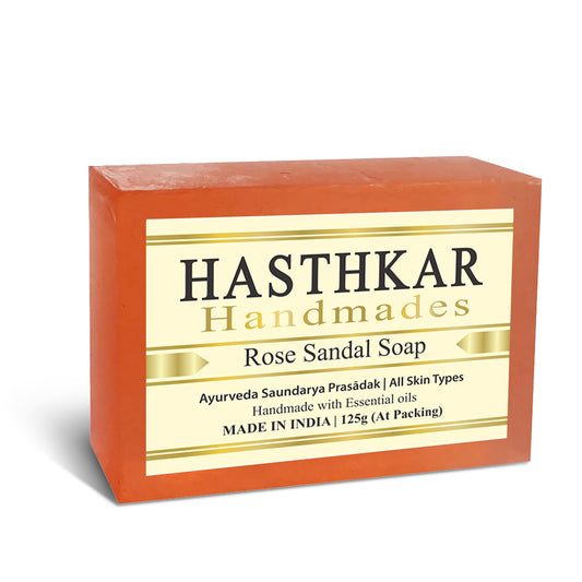 Hasthkar Handmade Glycerine Rose Sandal Soap - 125gm