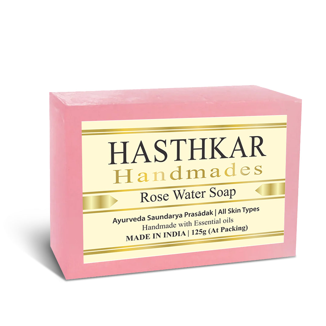 Hasthkar Handmade Glycerine Rose-Water Soap- 125gm