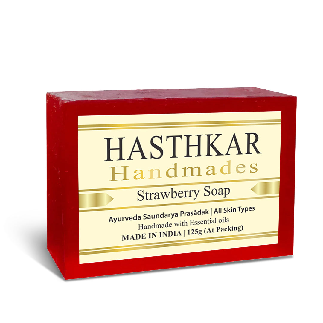 Hasthkar Handmade Glycerine Strawberry Soap- 125gm