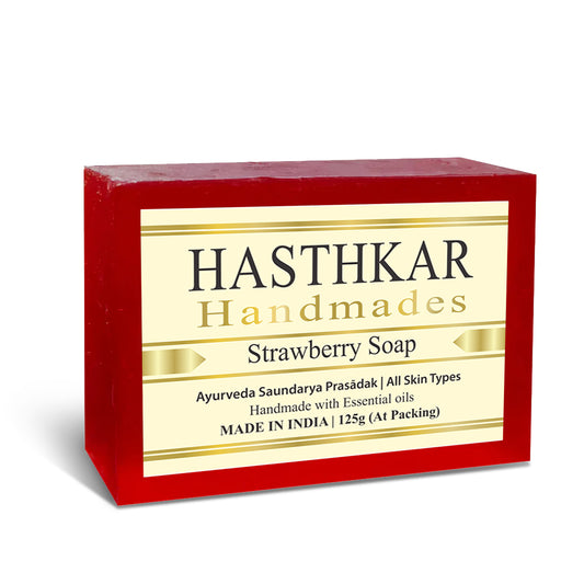 Hasthkar Handmade Glycerine Strawberry Soap- 125gm