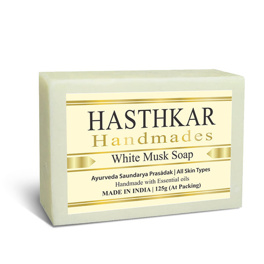 Hasthkar Handmade Glycerine White Musk Soap- 125gm