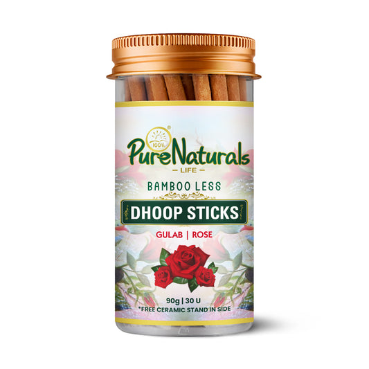 Bamboo Less Incense Rose Dhoop Sticks- 30 Sticks Pack