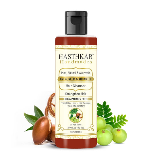 Hasthkar SLS & Paraben Free Amla Neem & Argan Oil Hair Shampoo- 210ml - BuyPureNaturals