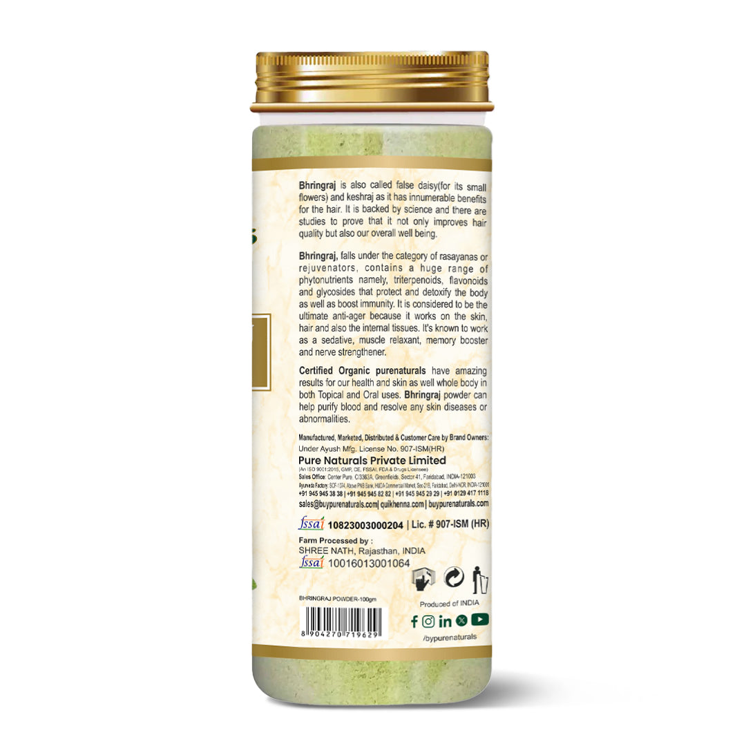 100% Organic Bhringraj Powder- 100 Gm