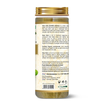 100% Organic Gotu Kola Powder- 100 Gm