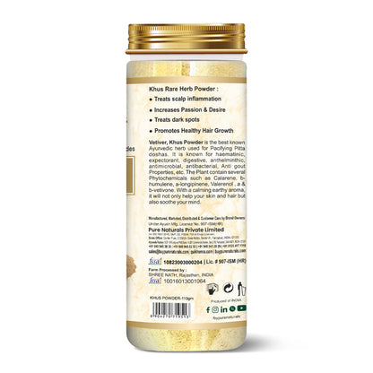 100% Organic Khus Powder- 110 Gm