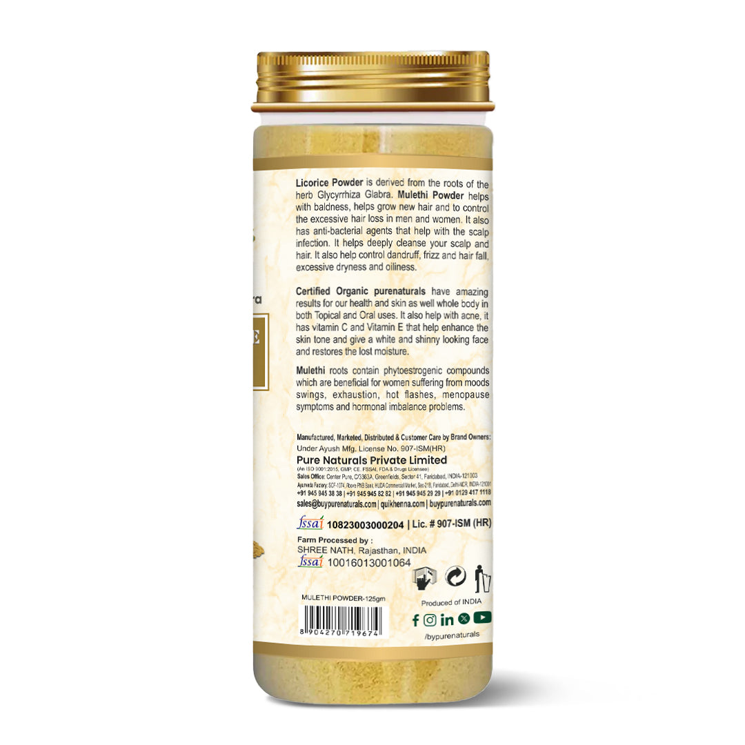 100% Organic Mulethi Licorice Powder- 125 Gm