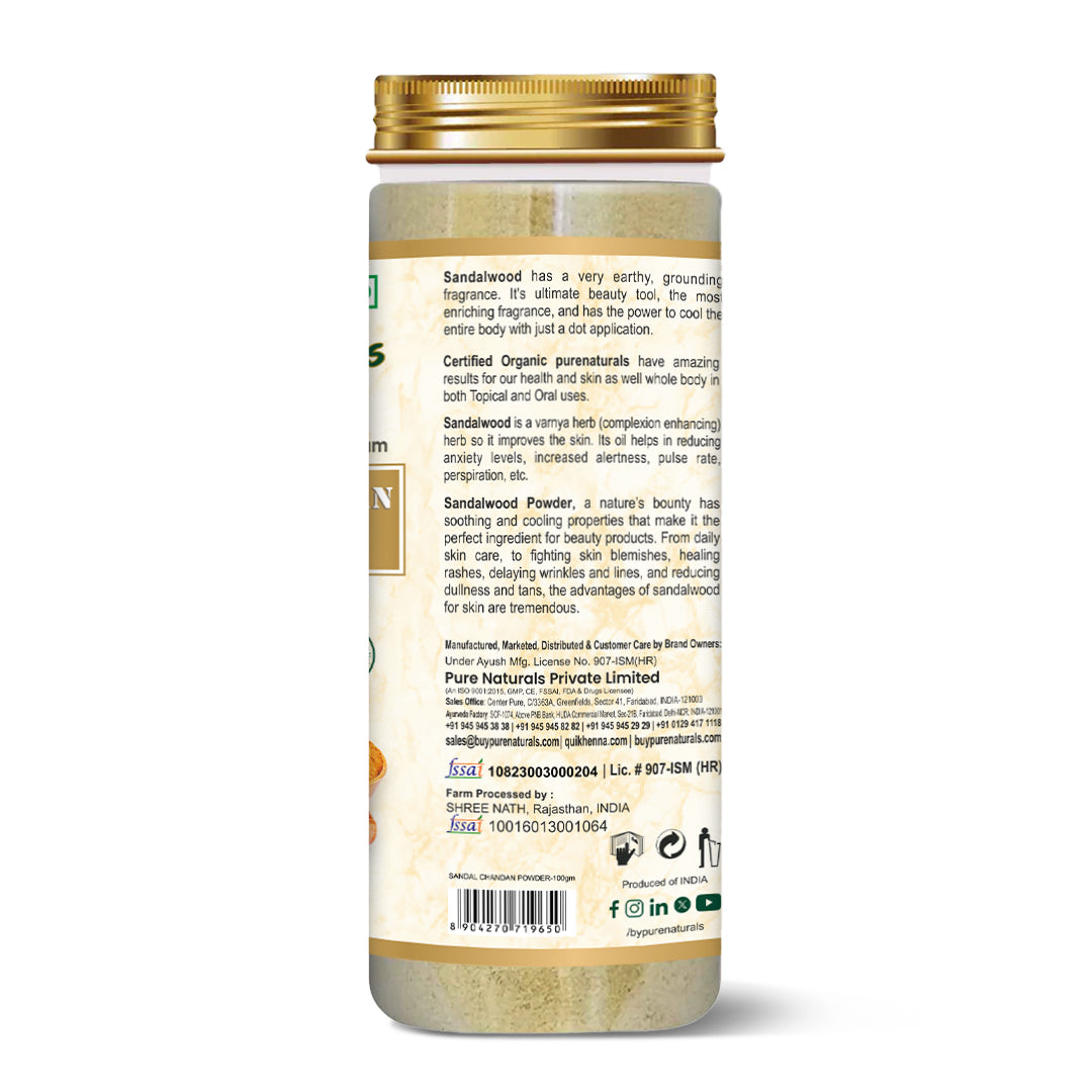 100% Organic Sandal Chandan Powder- 100 Gm