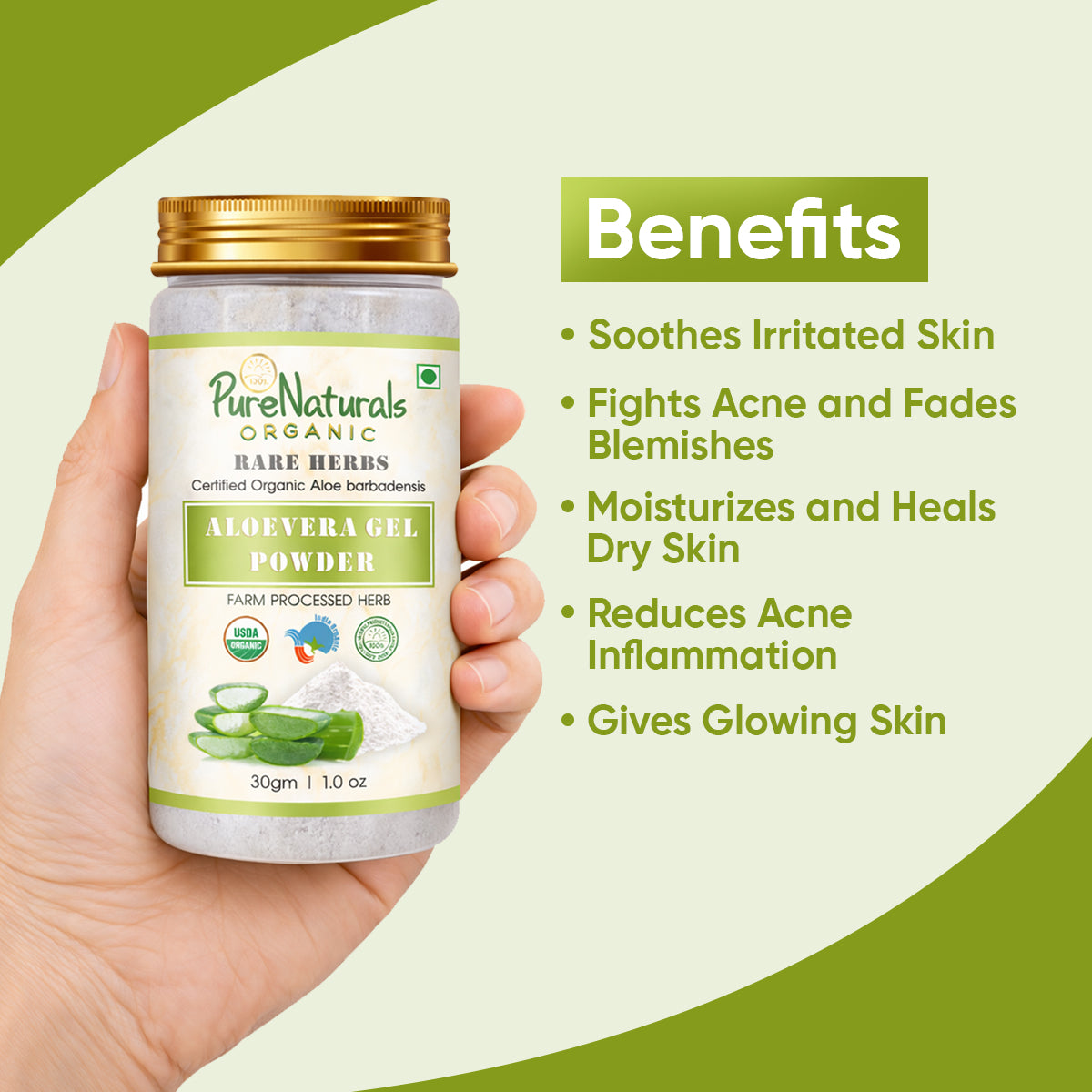100% Organic Aloevera Gel Powder- 30 Gm
