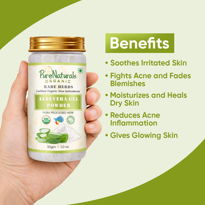 100% Organic Aloevera Gel Powder- 30 Gm