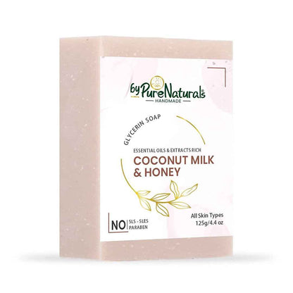 byPureNaturals SLS & Paraben Free Coconut Milk & Honey Soap- 125gm