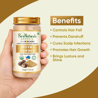 100% Organic Reetha Powder- 125 Gm