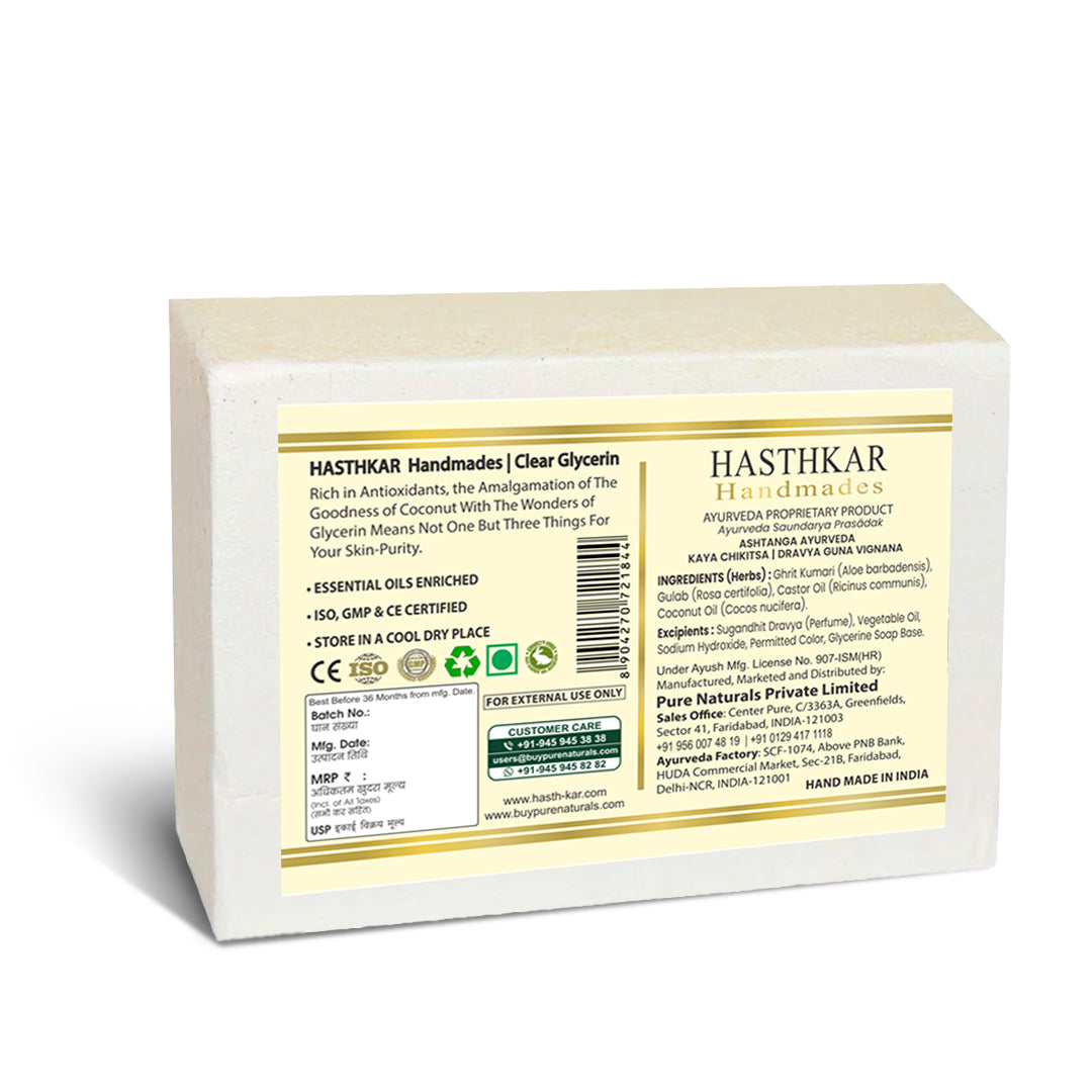 Hasthkar Handmade Clear Glycerine Soap- 125gm