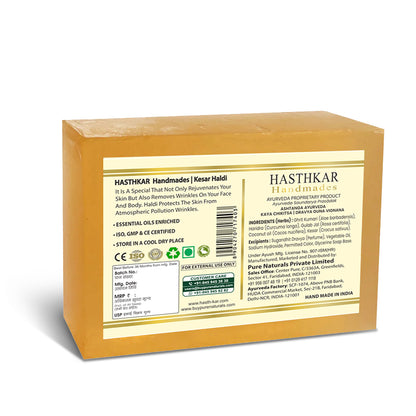 Hasthkar Handmade Glycerine Kesar Haldi Soap- 100gm