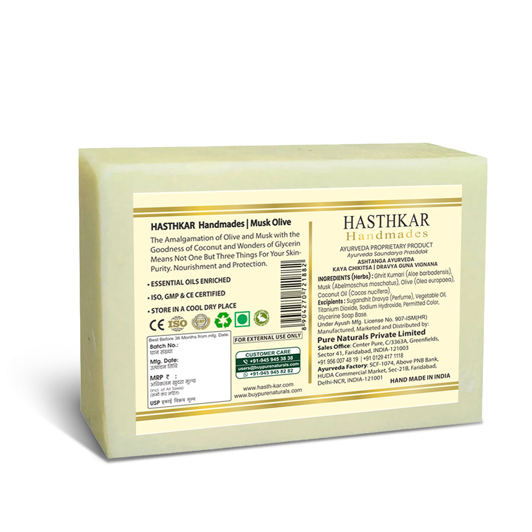 Hasthkar Handmade Glycerine Musk Olive Soap- 125gm