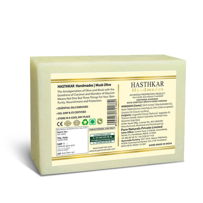 Hasthkar Handmade Glycerine Musk Olive Soap- 125gm