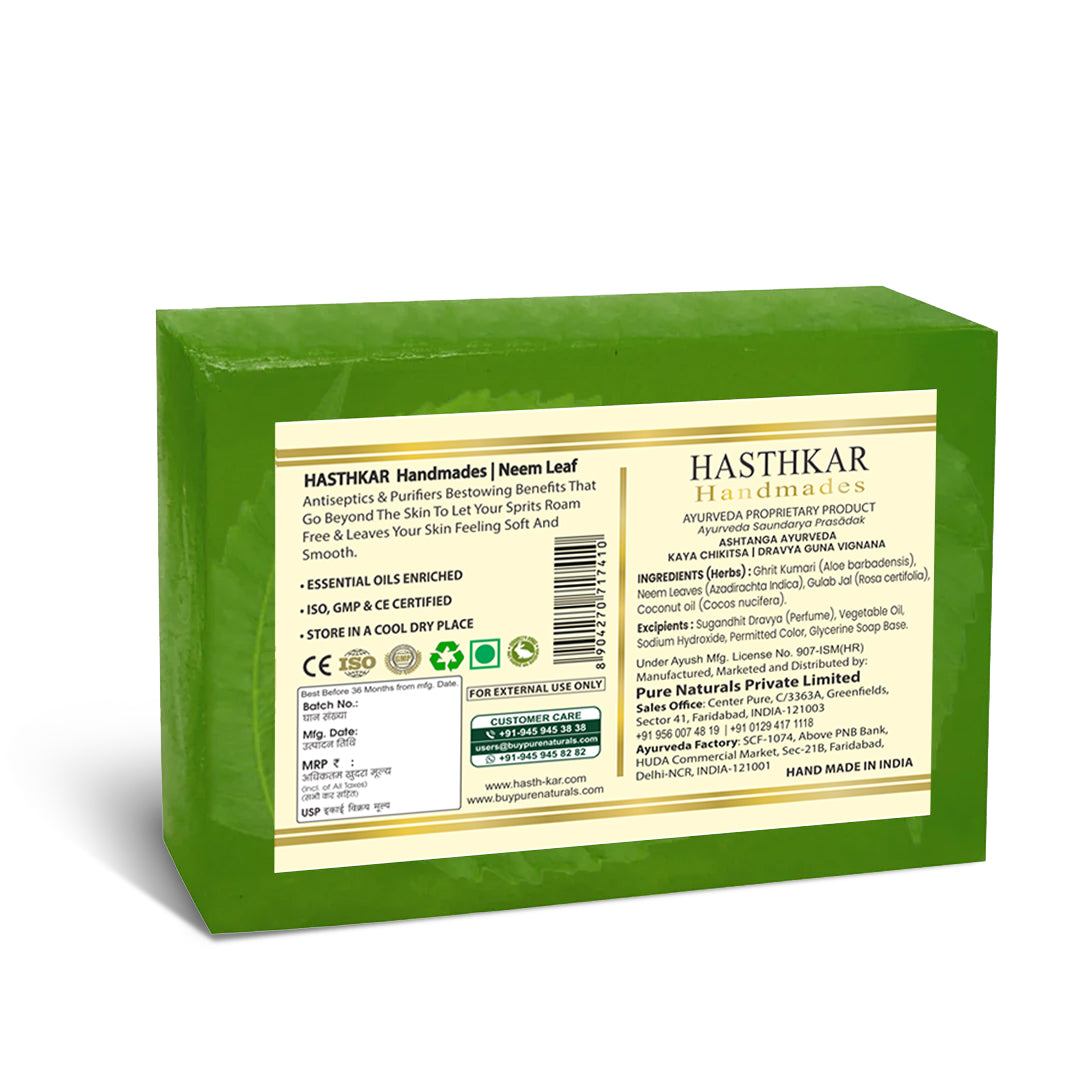 Hasthkar Handmade Glycerine Neem Leaf Soap- 125gm