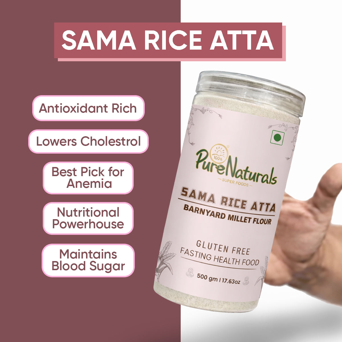 Gluten Free Atta – Sama Rice (Barnyard Millet) Flour 500g
