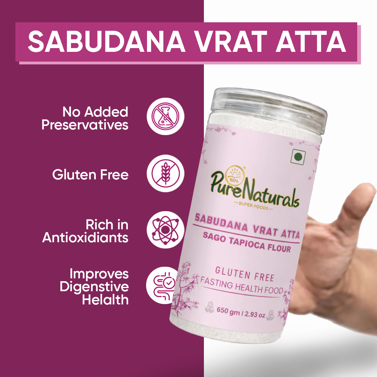Gluten Free Atta – Sabudana Vrat (Sago Tapioca) Flour 650g