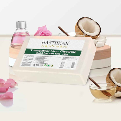 Hasthkar Clear Glycerine Soap Base Bar- 450gm (Pack of 2)