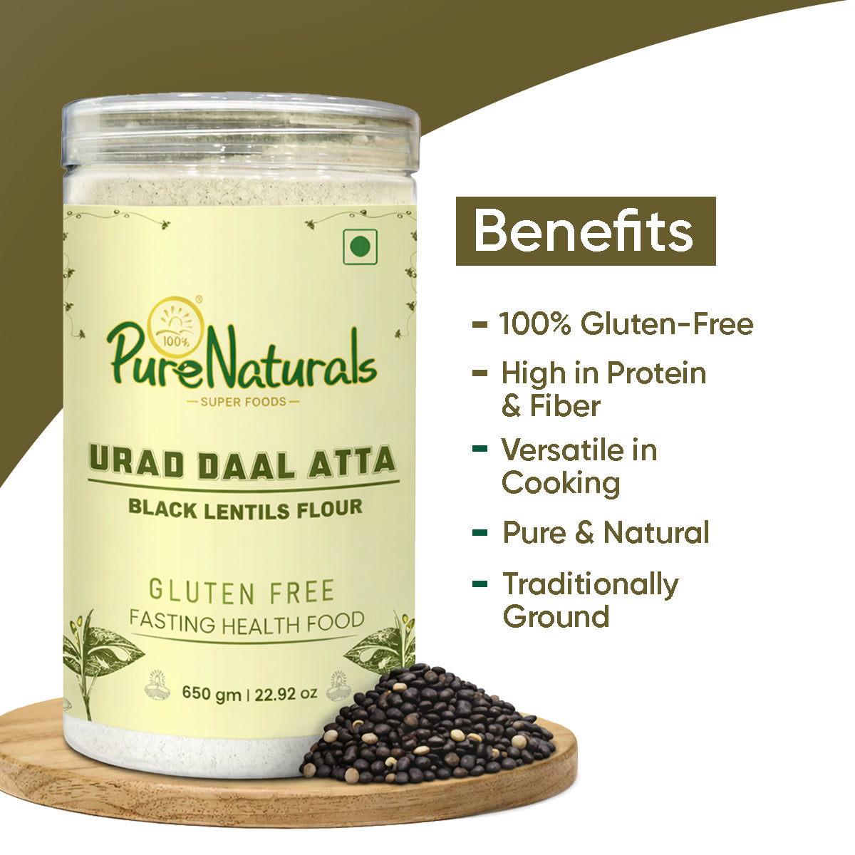 Gluten Free Atta – Urad Dal (Black Lentil) Flour 650g