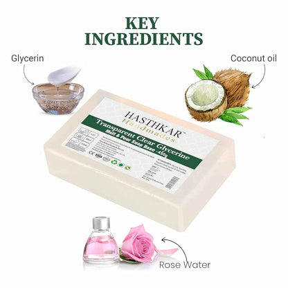 Hasthkar Clear Glycerine Soap Base Bar- 450gm (Pack of 2)