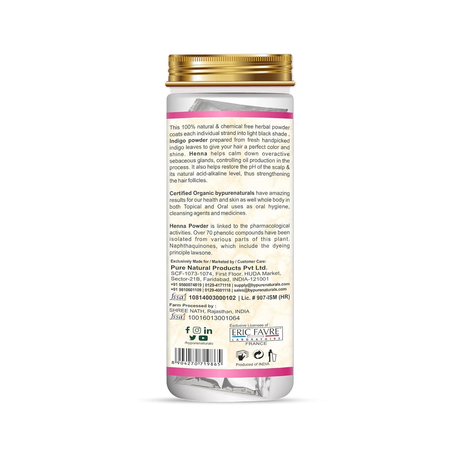byPureNaturals 100% Organic Hair Coloring Kit- 100 Gm - BuyPureNaturals