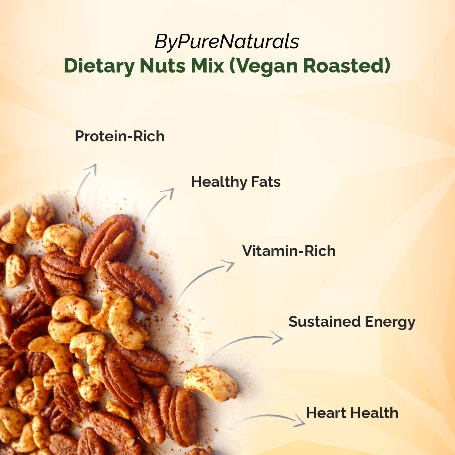 ByPureNaturals Dietary Nuts Mix - Vegan Roasted, Gluten Free 250 gm - BuyPureNaturals