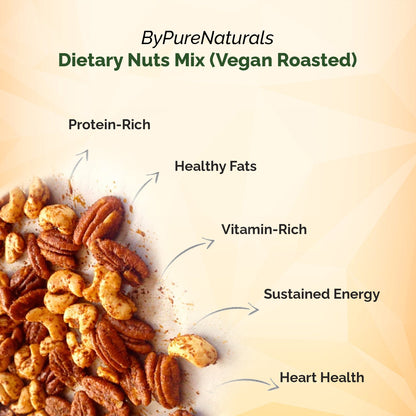 ByPureNaturals Dietary Nuts Mix - Vegan Roasted, Gluten Free 250 gm - BuyPureNaturals