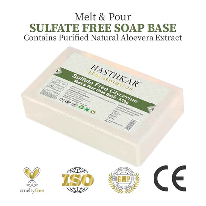 Hasthkar SLS & Paraben Free Clear Glycerine Soap Base Bar- 450Gm