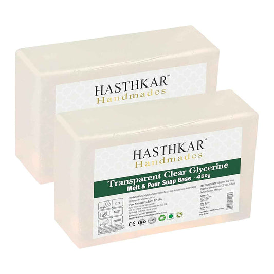 Hasthkar Clear Glycerine Soap Base Bar- 450gm (Pack of 2)