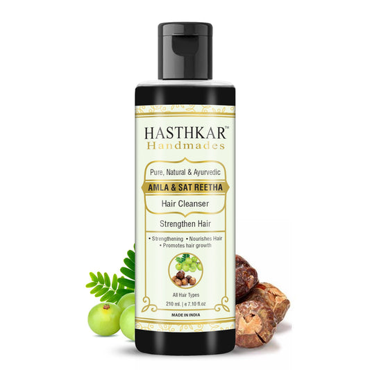 Hasthkar SLS & Paraben Free Amla & Satreetha Hair Shampoo- 210ml - BuyPureNaturals