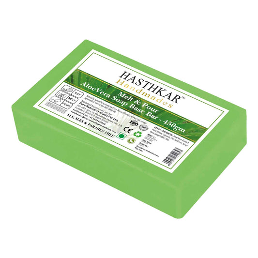 Hasthkar SLS & Paraben Free Aloevera Glycerine Soap Base Bar- 450gm