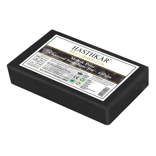 Hasthkar SLS & Paraben Free Charcoal Glycerine Soap Base Bar- 450gm