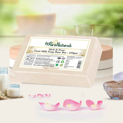 Hasthkar SLS & Paraben Free Goat Milk Glycerine Soap Base Bar- 450gm