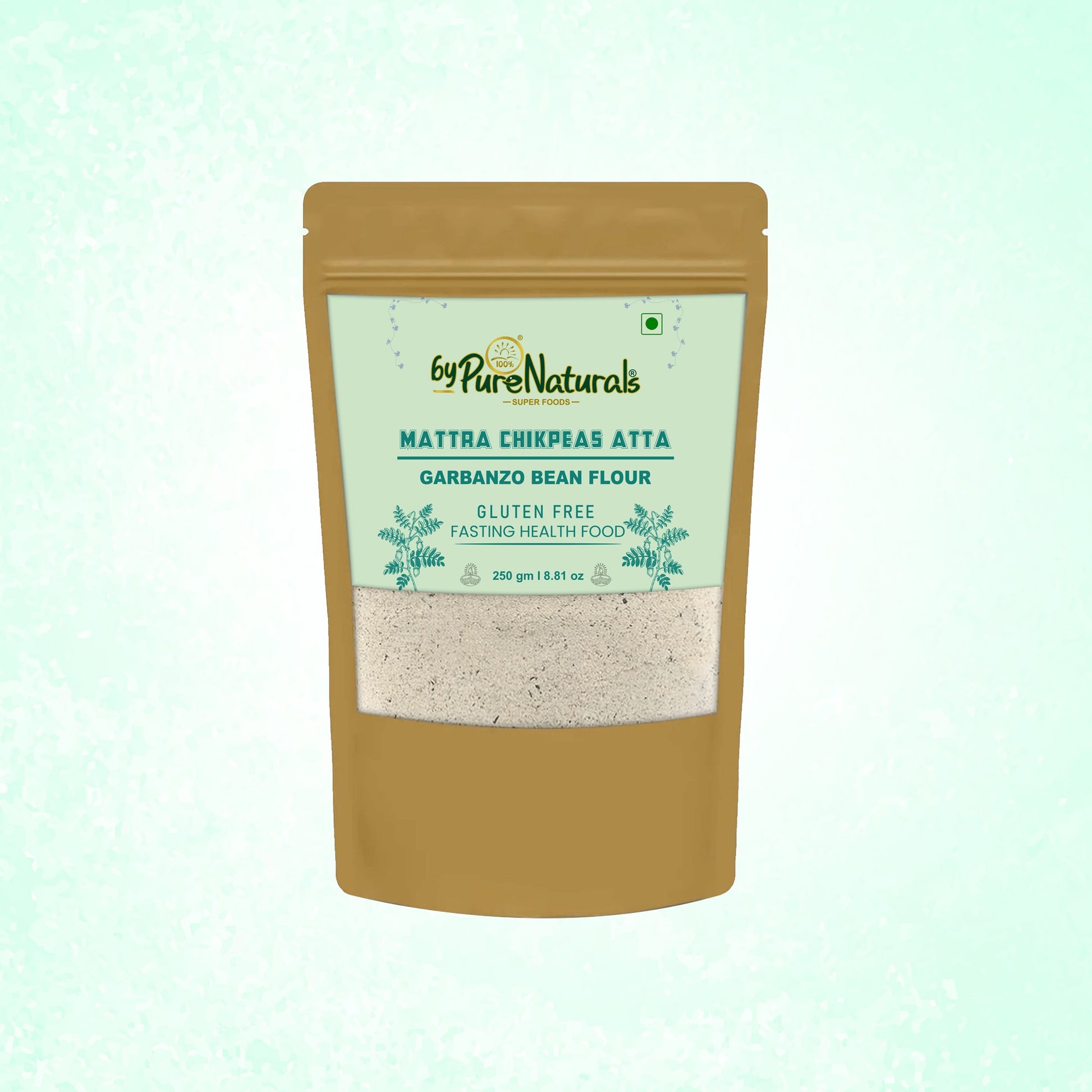byPureNaturals Gluten Free Mattra Chikpeas Atta (Garbanzo Bean Flour)- 250 Gm - BuyPureNaturals