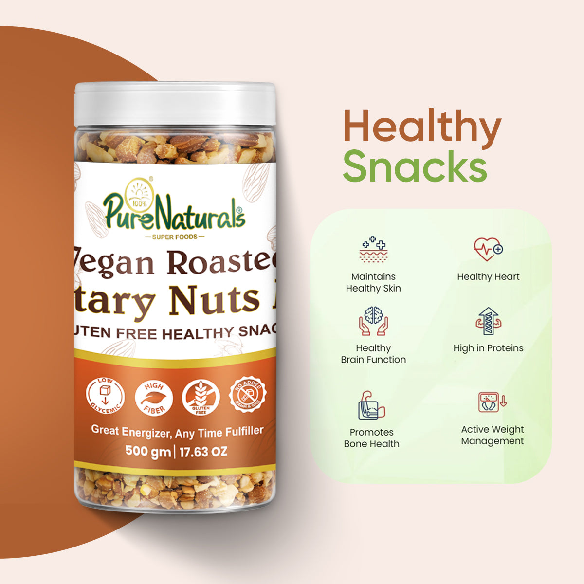 Dietary Nuts Mix - Vegan Roasted, Gluten Free 500 gm