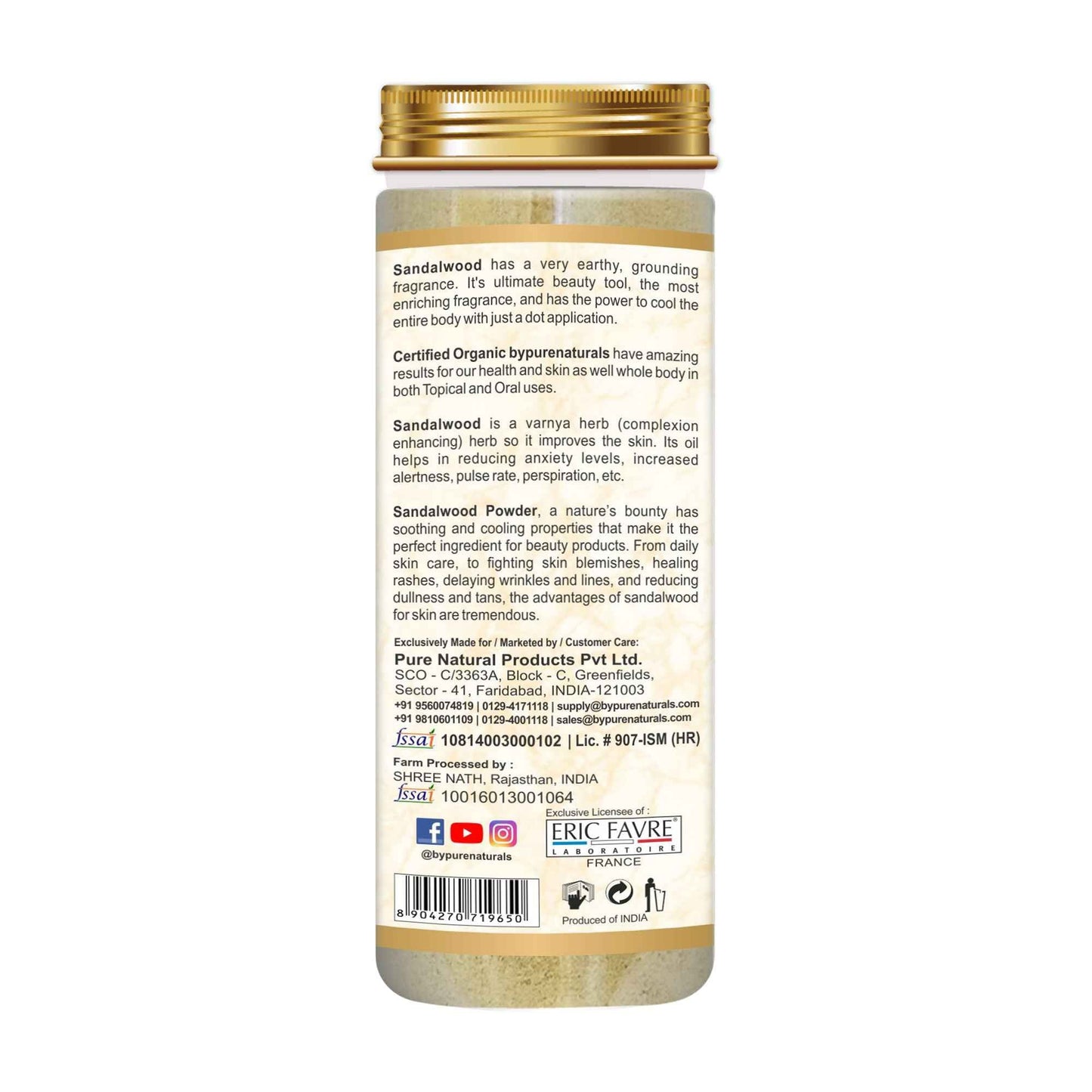 byPureNaturals 100% Organic Sandal Chandan Powder- 100 Gm
