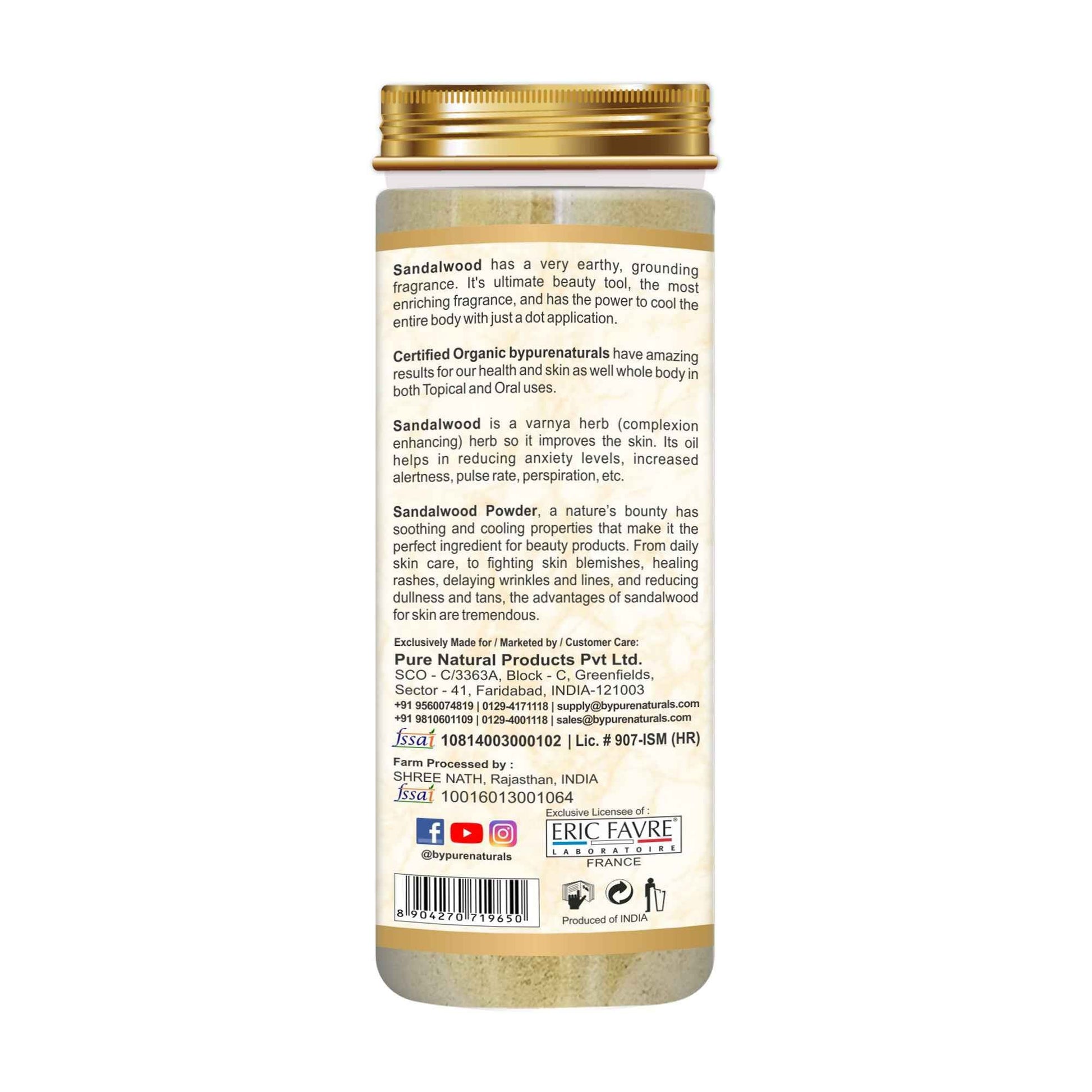 byPureNaturals 100% Organic Sandal Chandan Powder- 100 Gm