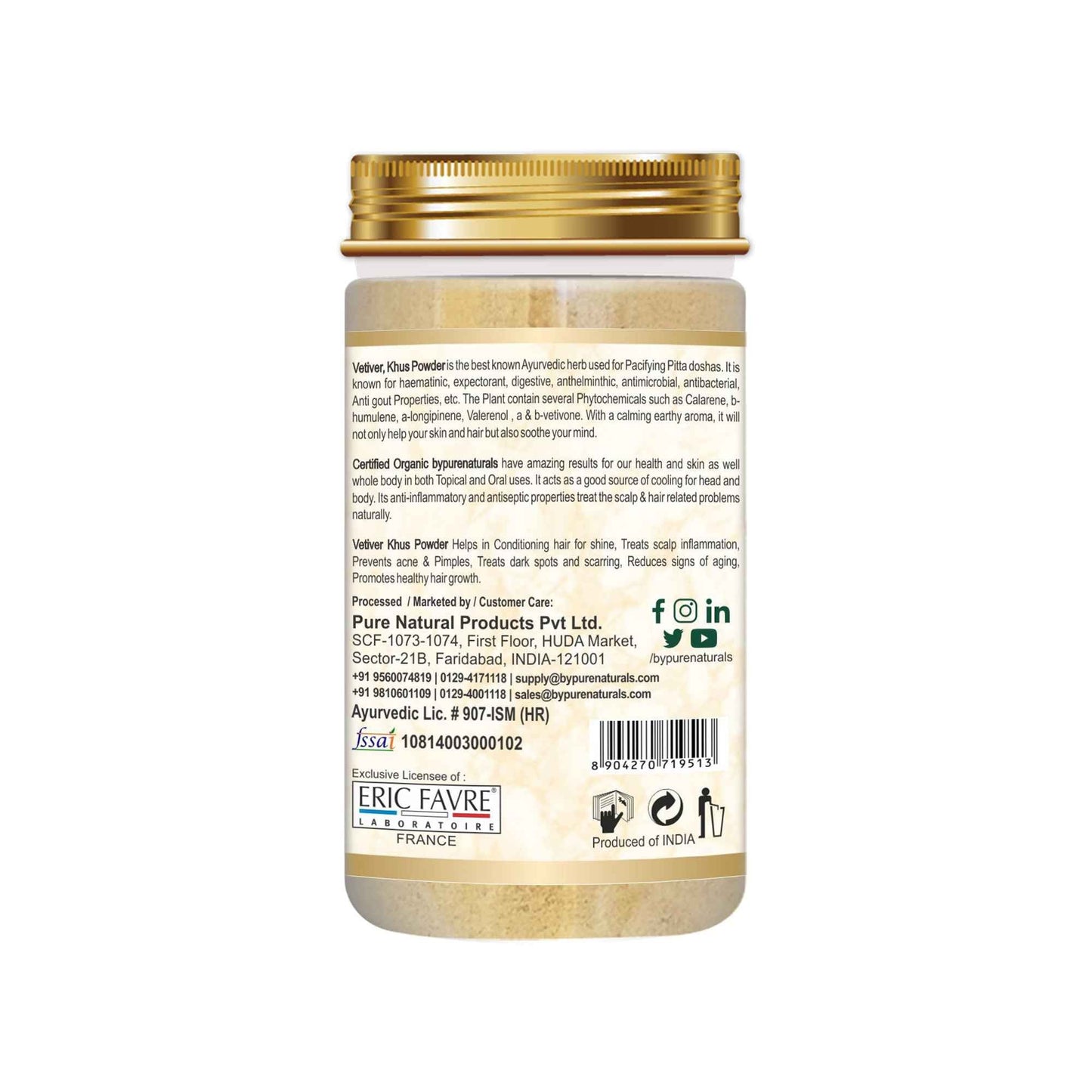 byPureNaturals 100% Organic Khus Powder- 110 Gm