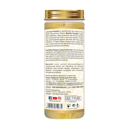 byPureNaturals 100% Organic Mulethi Licorice Powder- 125 Gm