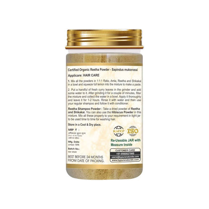 byPureNaturals 100% Organic Reetha Powder- 125 Gm