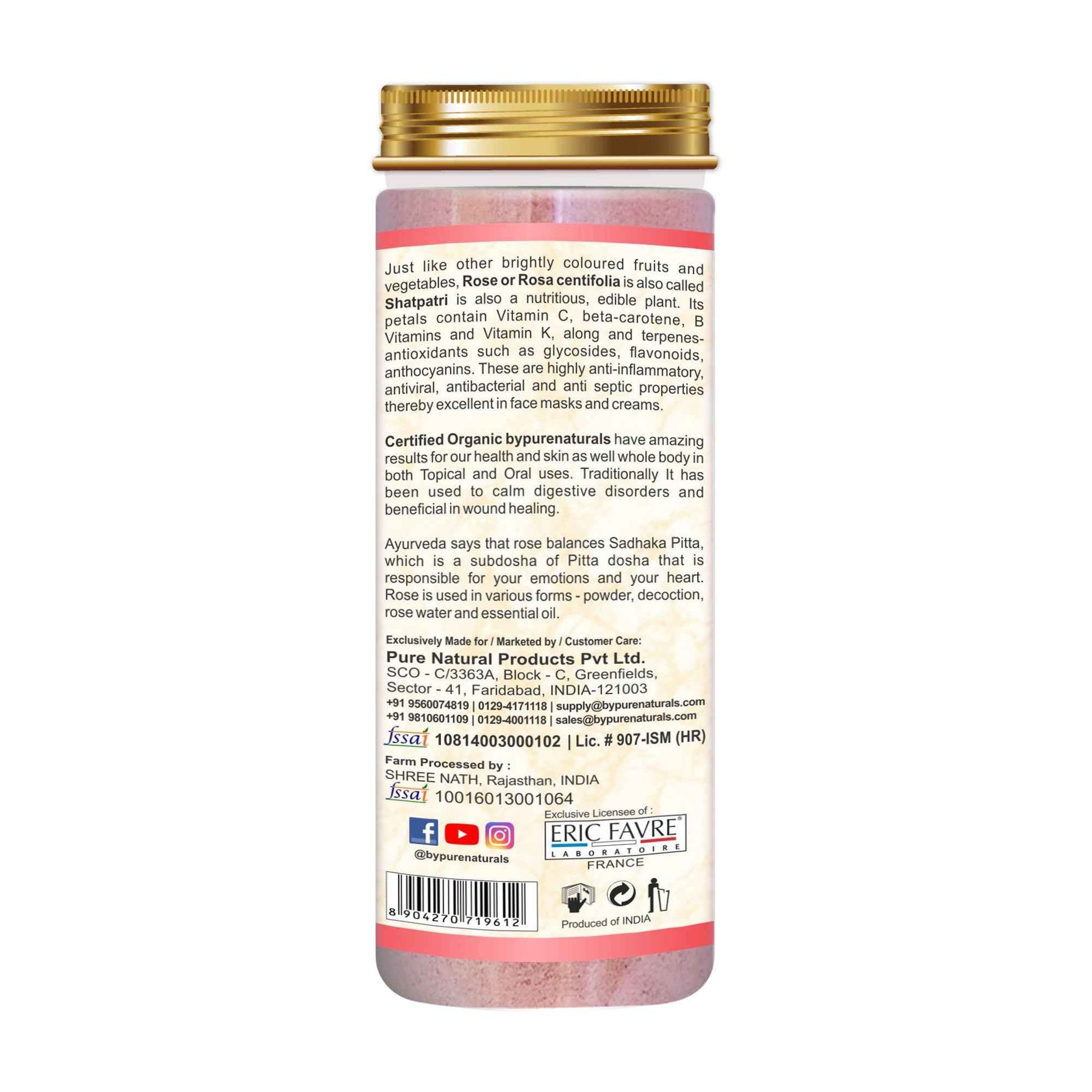 byPureNaturals 100% Organic Rose Petals Powder- 100 Gm